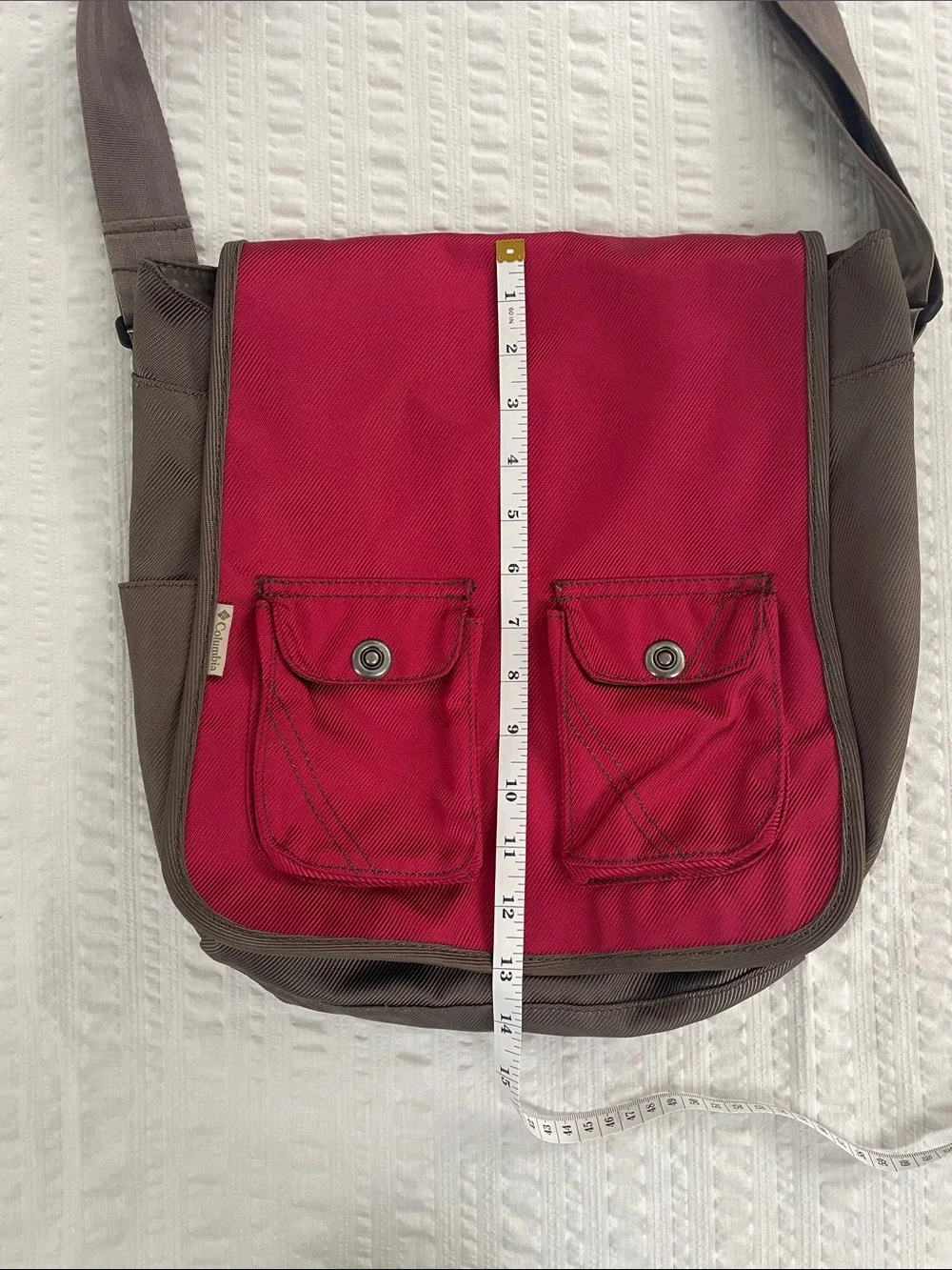 Columbia Crossbody Messenger Utility Bag Deep Red / Slate Grey Gorpcore  (OS)